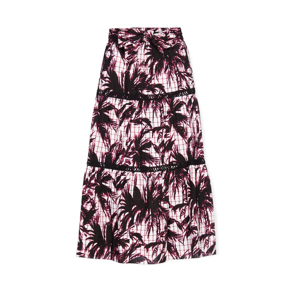 NWT - DIANE VON FURSTENBERG Lucia Tiered Cotton Midi Skirt in Palm White - Sz 6 - Picture 12 of 12